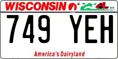 WI license plate 749YEH
