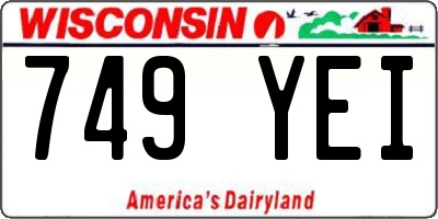 WI license plate 749YEI