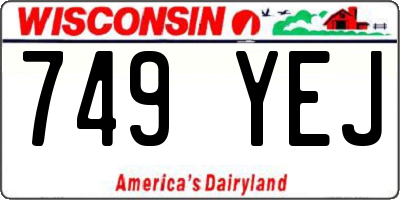 WI license plate 749YEJ