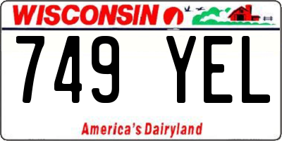 WI license plate 749YEL