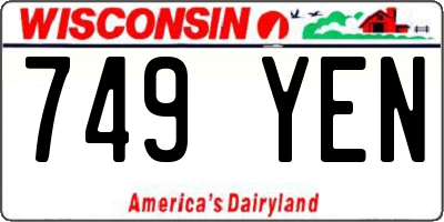 WI license plate 749YEN