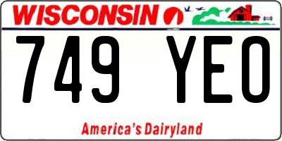 WI license plate 749YEO
