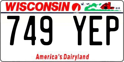 WI license plate 749YEP