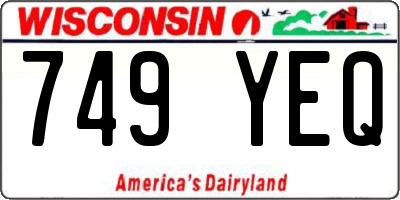 WI license plate 749YEQ