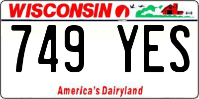 WI license plate 749YES