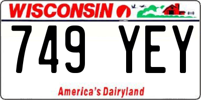 WI license plate 749YEY