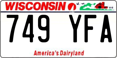 WI license plate 749YFA