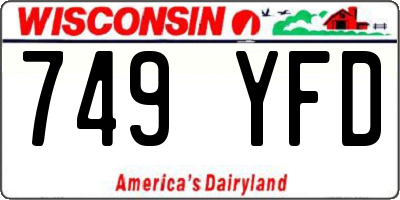 WI license plate 749YFD