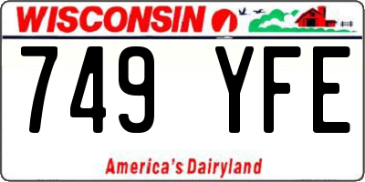 WI license plate 749YFE