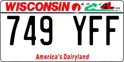 WI license plate 749YFF