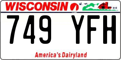 WI license plate 749YFH