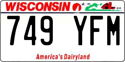WI license plate 749YFM
