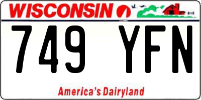 WI license plate 749YFN