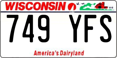 WI license plate 749YFS