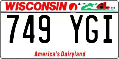 WI license plate 749YGI