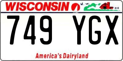 WI license plate 749YGX