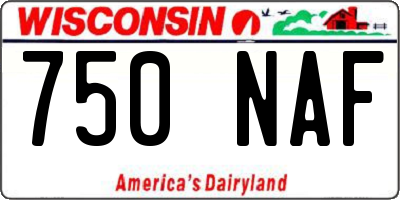 WI license plate 750NAF