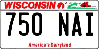 WI license plate 750NAI