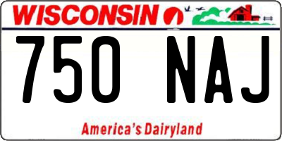 WI license plate 750NAJ