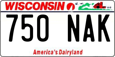 WI license plate 750NAK