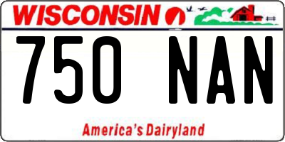 WI license plate 750NAN