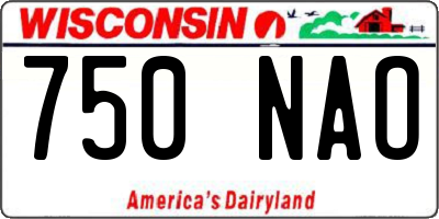 WI license plate 750NAO