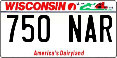 WI license plate 750NAR