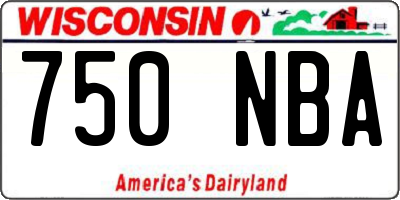 WI license plate 750NBA