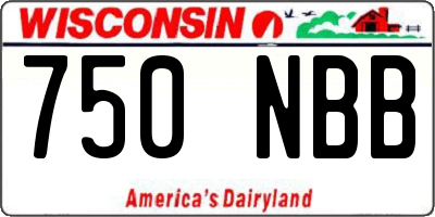 WI license plate 750NBB