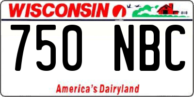 WI license plate 750NBC