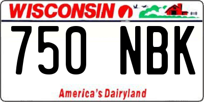WI license plate 750NBK