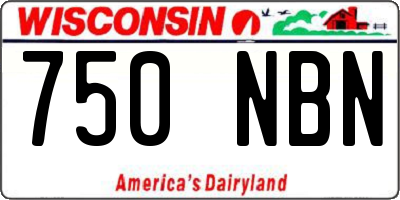 WI license plate 750NBN