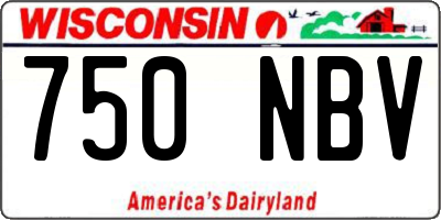 WI license plate 750NBV