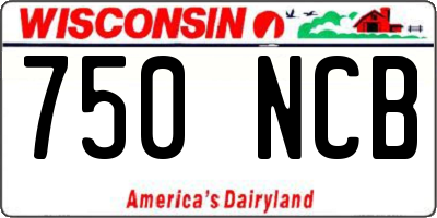 WI license plate 750NCB