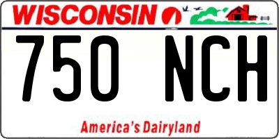 WI license plate 750NCH