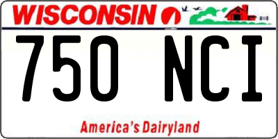 WI license plate 750NCI