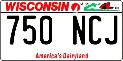 WI license plate 750NCJ