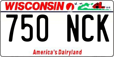 WI license plate 750NCK
