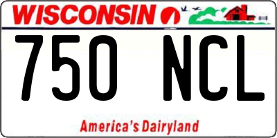 WI license plate 750NCL