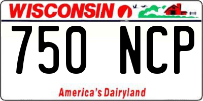WI license plate 750NCP