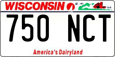 WI license plate 750NCT