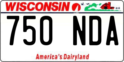 WI license plate 750NDA