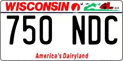 WI license plate 750NDC