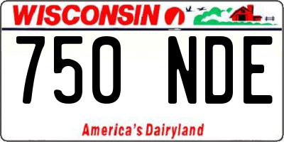 WI license plate 750NDE