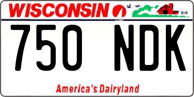 WI license plate 750NDK