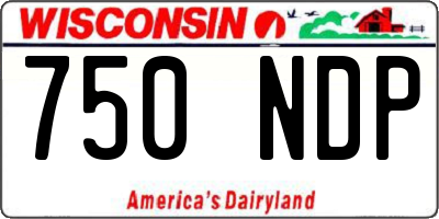WI license plate 750NDP