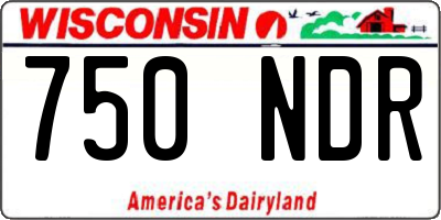 WI license plate 750NDR
