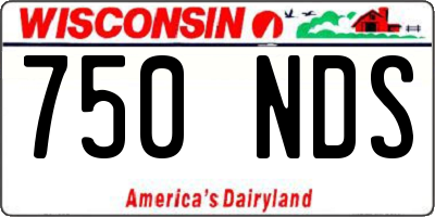 WI license plate 750NDS