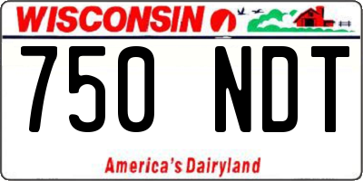 WI license plate 750NDT