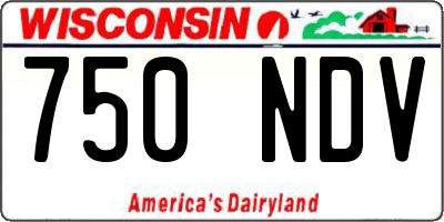 WI license plate 750NDV